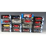 Twelve Shell Collezione Classico Ferrari model cars and six other model cars, all within window