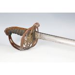 A Victorian 1845 pattern infantry officer's sword by Farrell, York Town, Sandhurst, with slightly