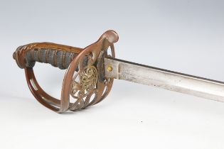 A Victorian 1845 pattern infantry officer's sword by Farrell, York Town, Sandhurst, with slightly