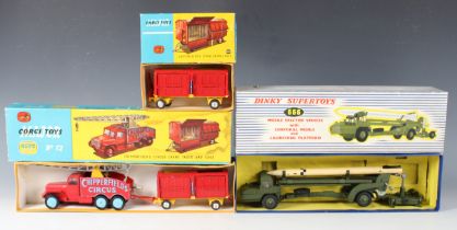 A Dinky Supertoys No. 666 missile erector vehicle, a Corgi Toys Major No. 12 Chipperfields Circus