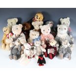 Sixteen modern collectors' limited edition teddy bears, comprising five Gund, eight Cotswold Bear