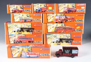 A collection of Corgi Classic vehicles, including Lionel City, coaches and buses, the majority