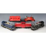 Five Lionel gauge O 3-rail plastic-bodied electric diesel locomotives, comprising shunter 41
