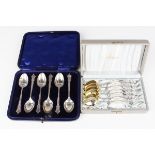 A set of six Finnish .813 silver teaspoons, each handle with rose stem terminal, date code for 1960,