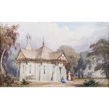 Francis Goodwin - Designs for Neoclassical and Gothic Country Houses, six 19th century watercolours,