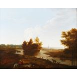 After Richard Wilson - On Hounslow Heath, 19th century oil on canvas, 43cm x 54.5cm, within a gilt