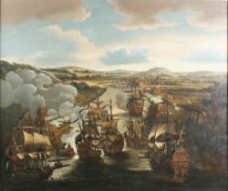 Johann Baptist Bouttats - Capture of the Town of Portobello (Panama, Central America), oil on