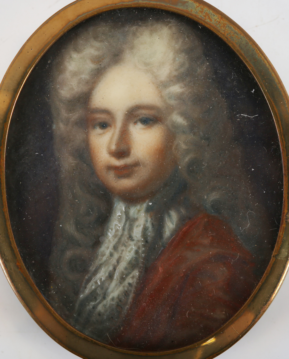 British School - Oval Half Length Miniature Portraits identified as Sir Peter Meyer and Sara Anna - Image 3 of 4