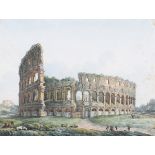 James Forbes - View of the Colosseum, Rome, 18th century watercolour on laid paper, 22cm x 28cm,
