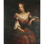 Circle of Herman Verelst - Three Quarter Length Portrait of a Lady, 17th century oil on canvas, 75cm