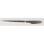 A George VI silver letter opener with folding steel bladed penknife handle, Sheffield 1949 by