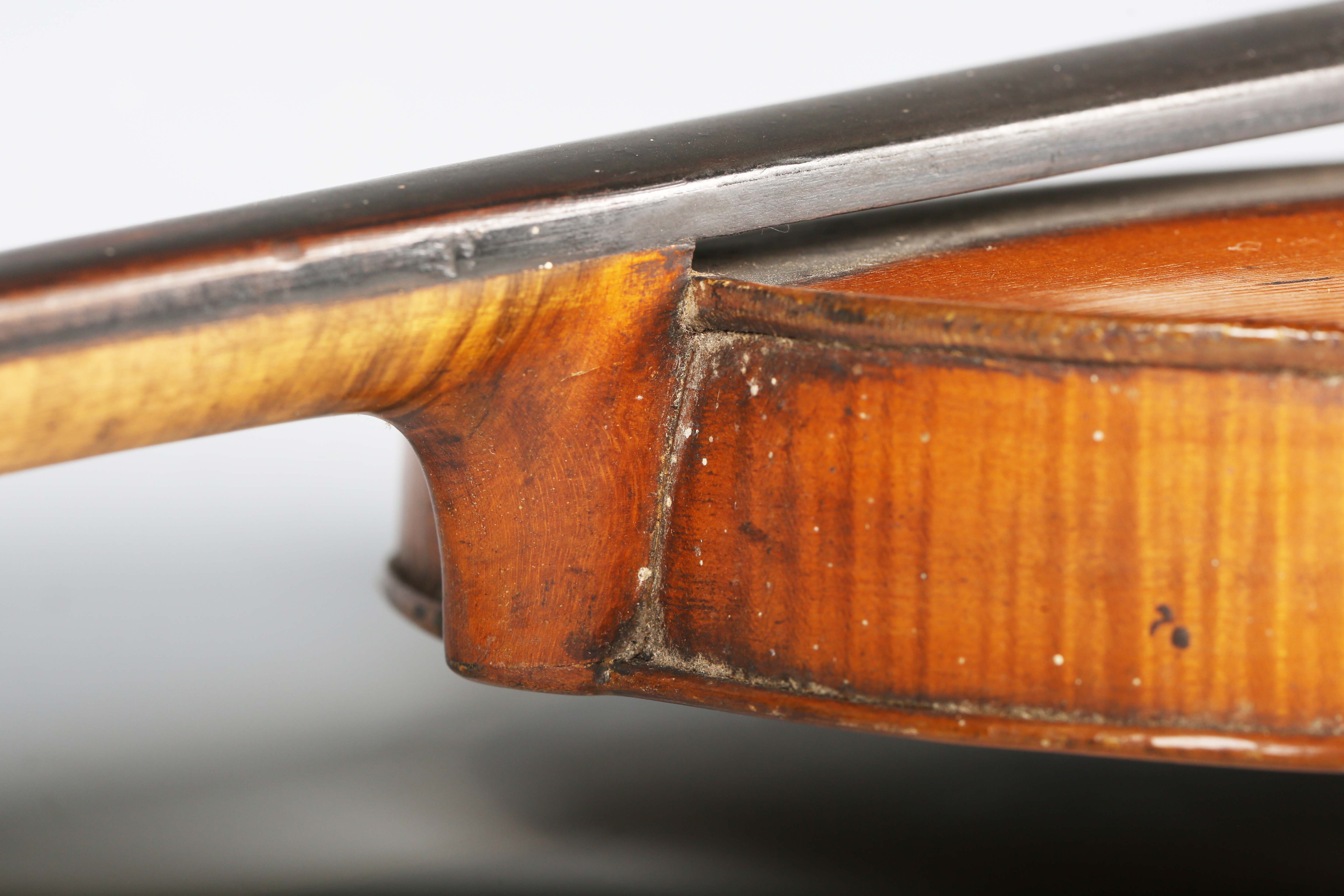 A violin with two-piece back, bearing interior label indistinctly inscribed 'G.A. How 1914', - Image 46 of 53