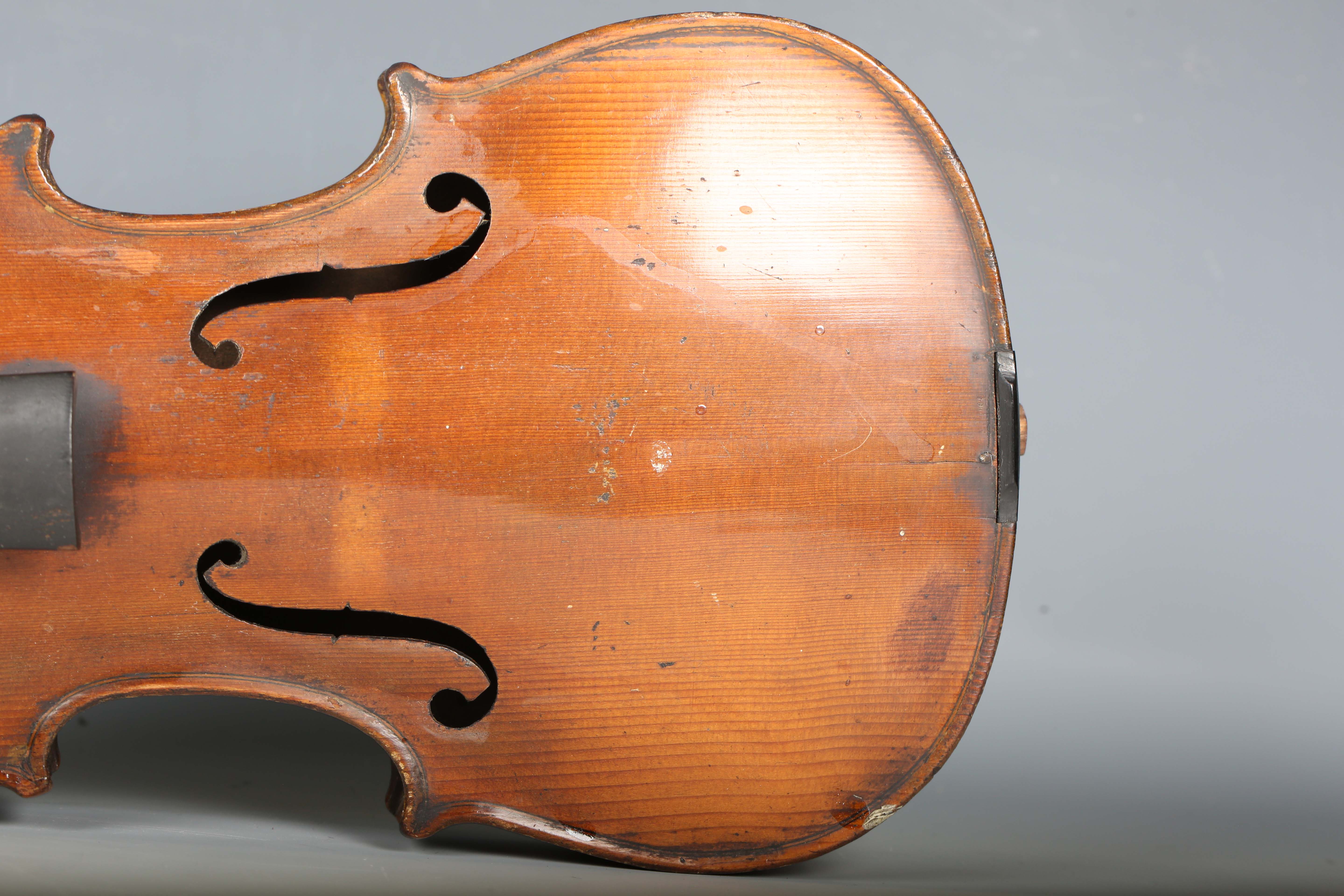 A violin with two-piece back, bearing interior label indistinctly inscribed 'G.A. How 1914', - Image 50 of 53