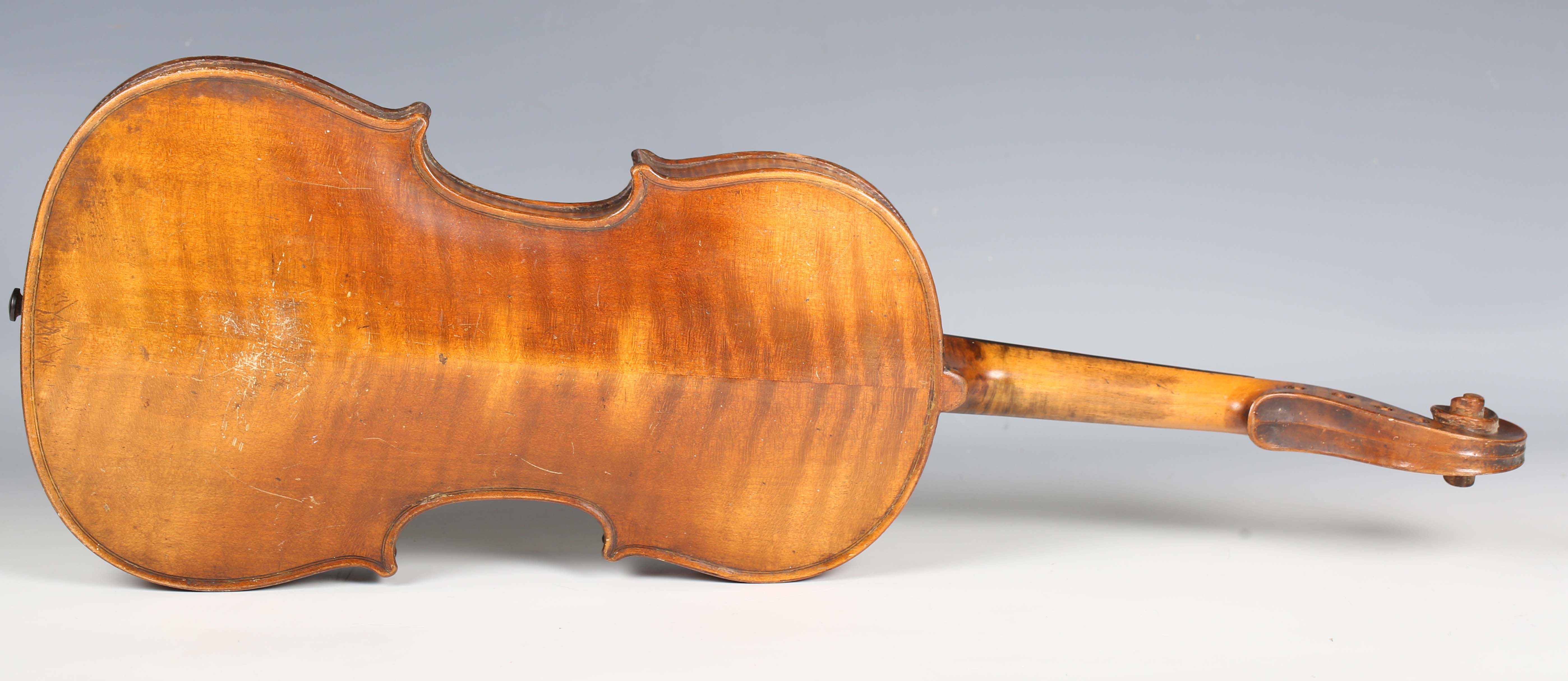 A violin with two-piece back, bearing interior label indistinctly inscribed 'G.A. How 1914', - Image 35 of 53