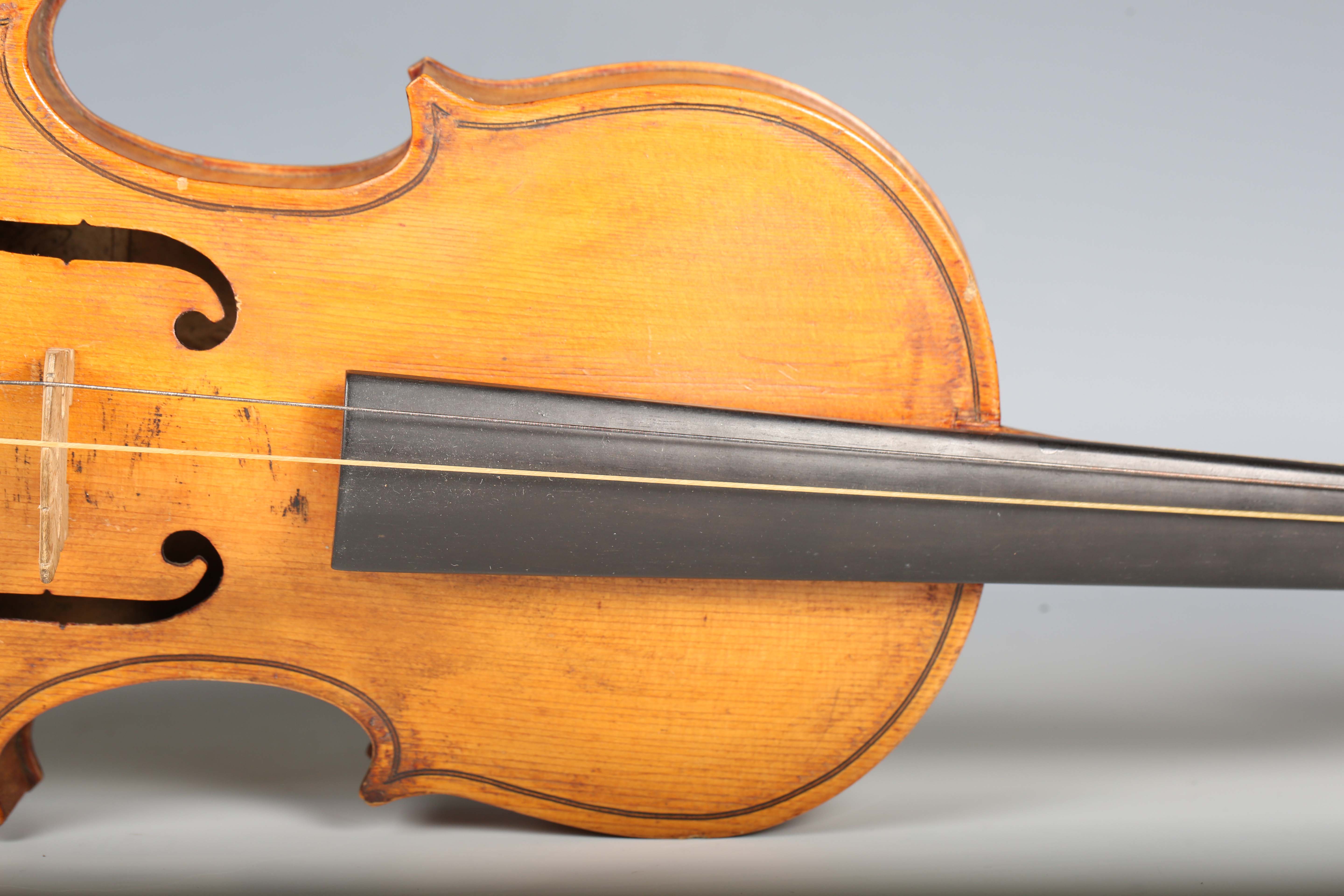 A violin with two-piece back, bearing interior label indistinctly inscribed 'G.A. How 1914', - Image 27 of 53