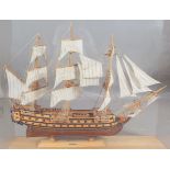 A 20th century scale model of a late 18th century Spanish galleon, detailed 'S. Juan Nepomocena