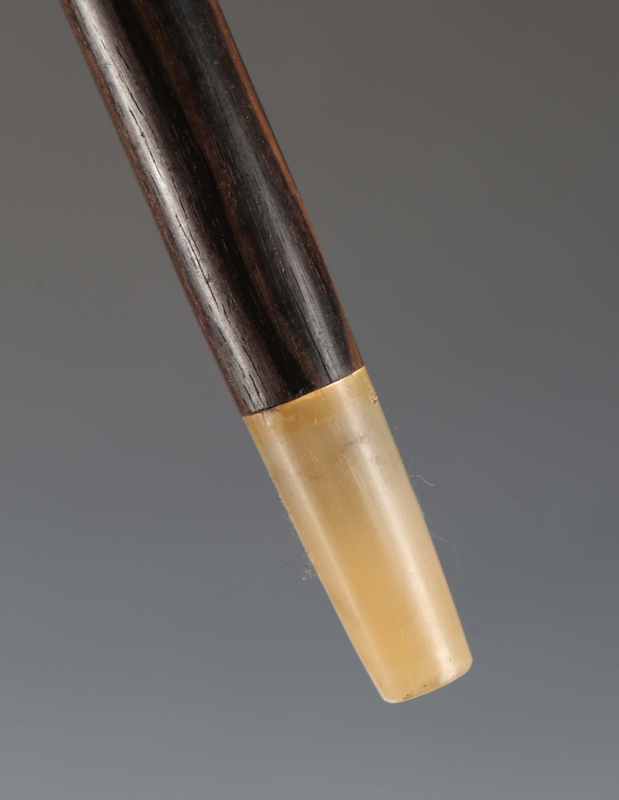 A late 20th century hardwood walking stick, the silver handle decorated in relief with a fox and - Image 4 of 11