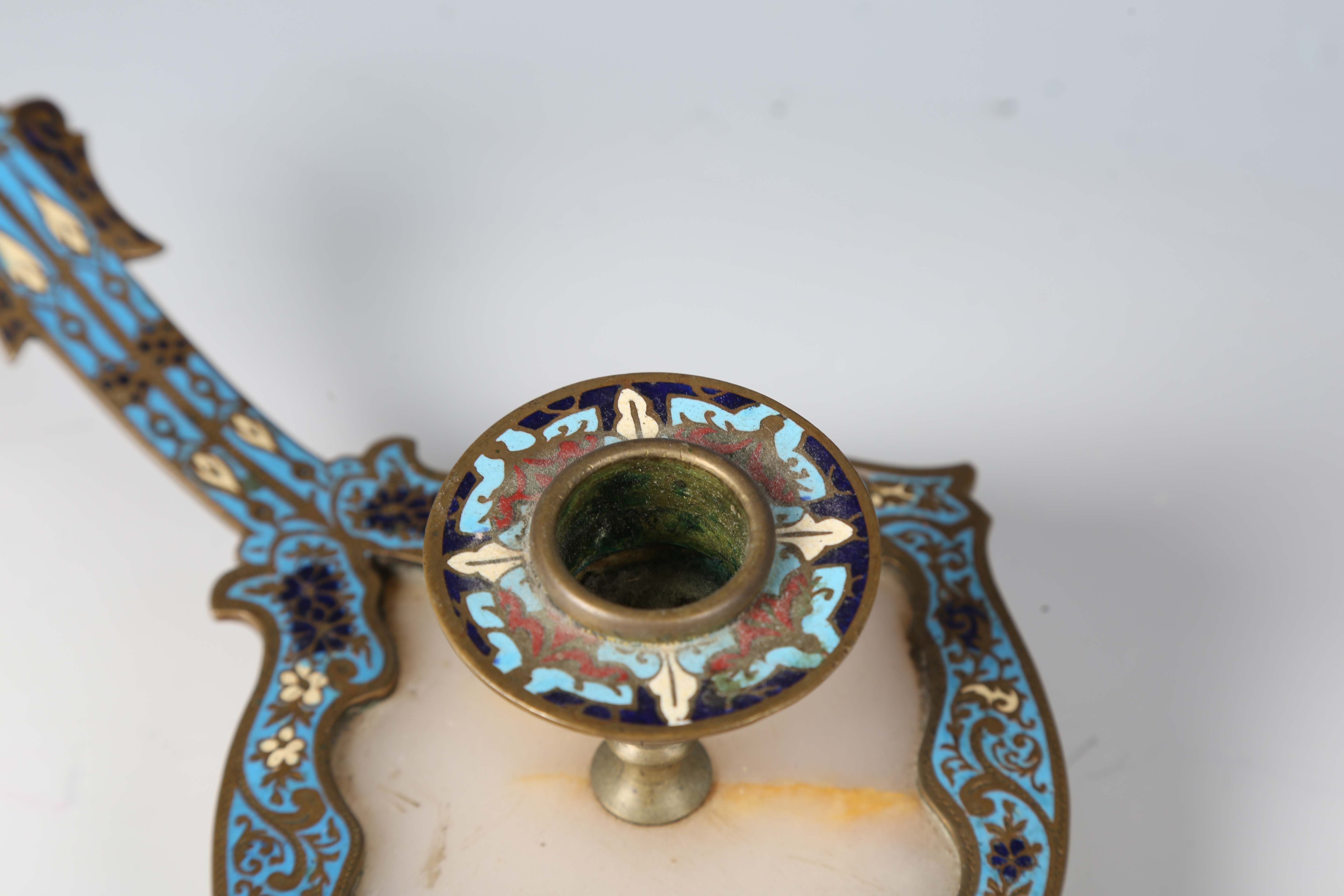 A mixed group of collectors' items, including a 19th century French champlevé enamel and onyx - Image 21 of 25