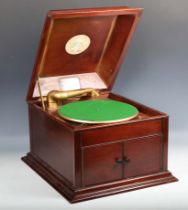 An early 20th century mahogany cased 'Cliftophone' gramophone with gilt finished fittings, width