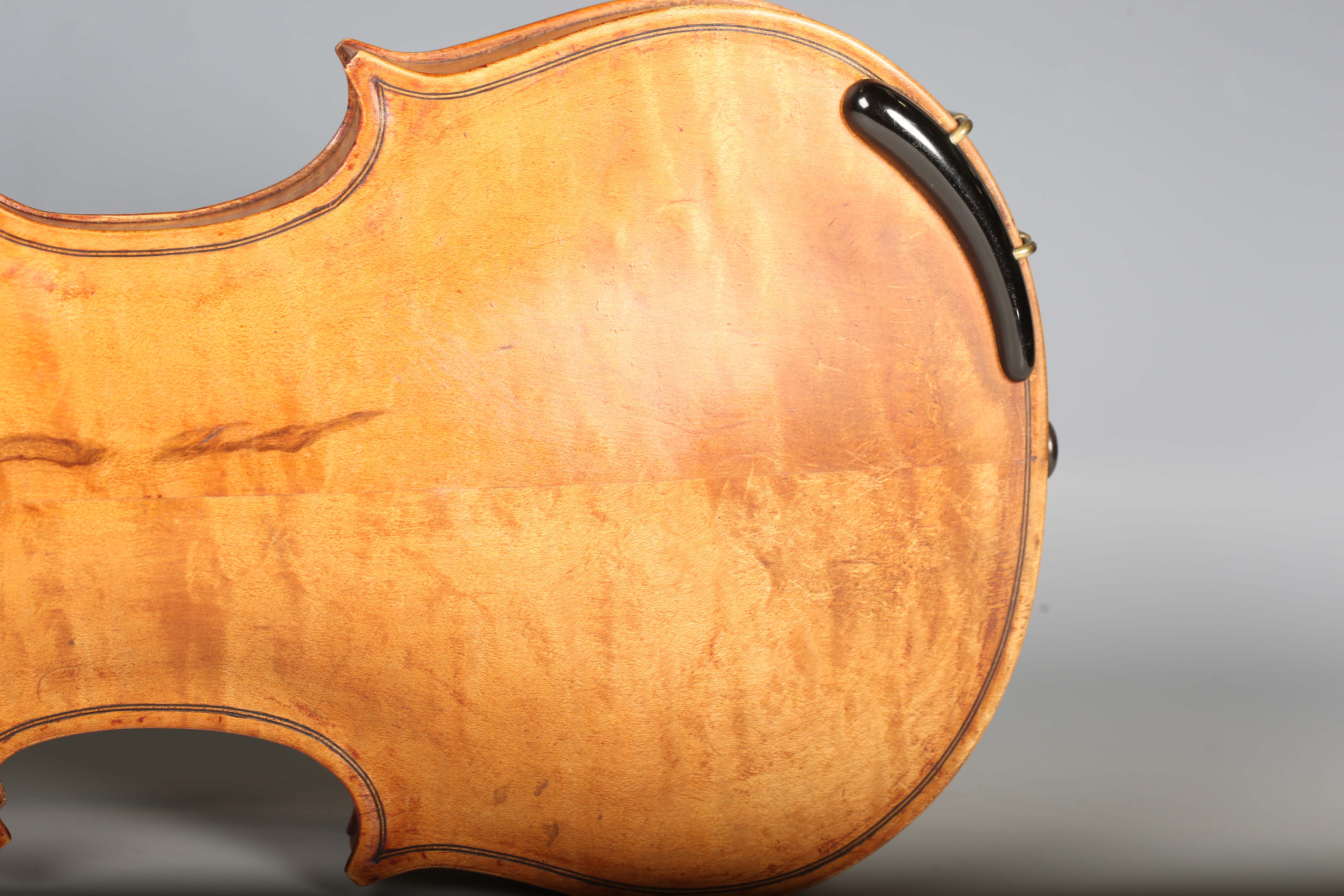 A violin with two-piece back, bearing interior label indistinctly inscribed 'G.A. How 1914', - Image 9 of 53