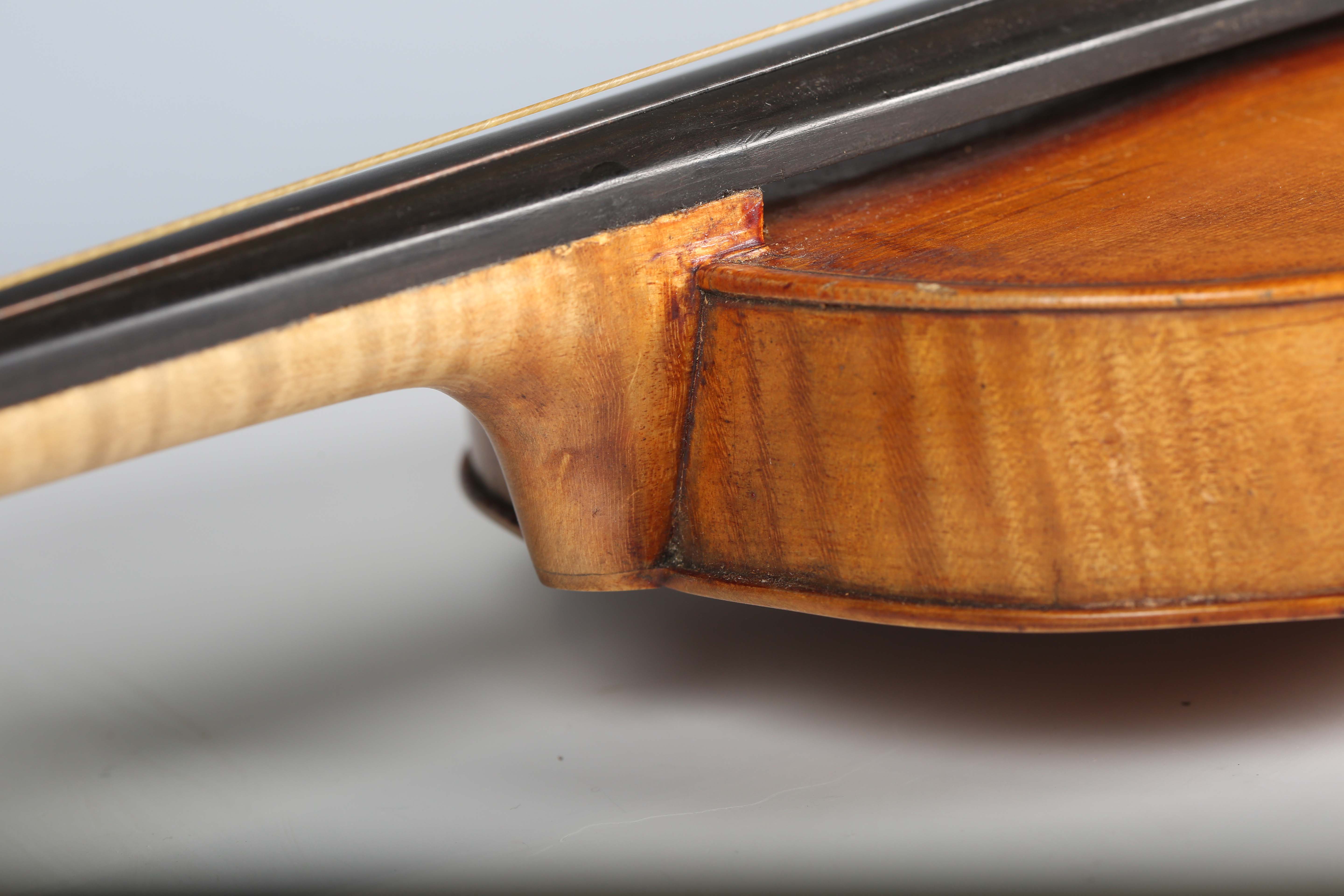 A violin with two-piece back, bearing interior label indistinctly inscribed 'G.A. How 1914', - Image 16 of 53