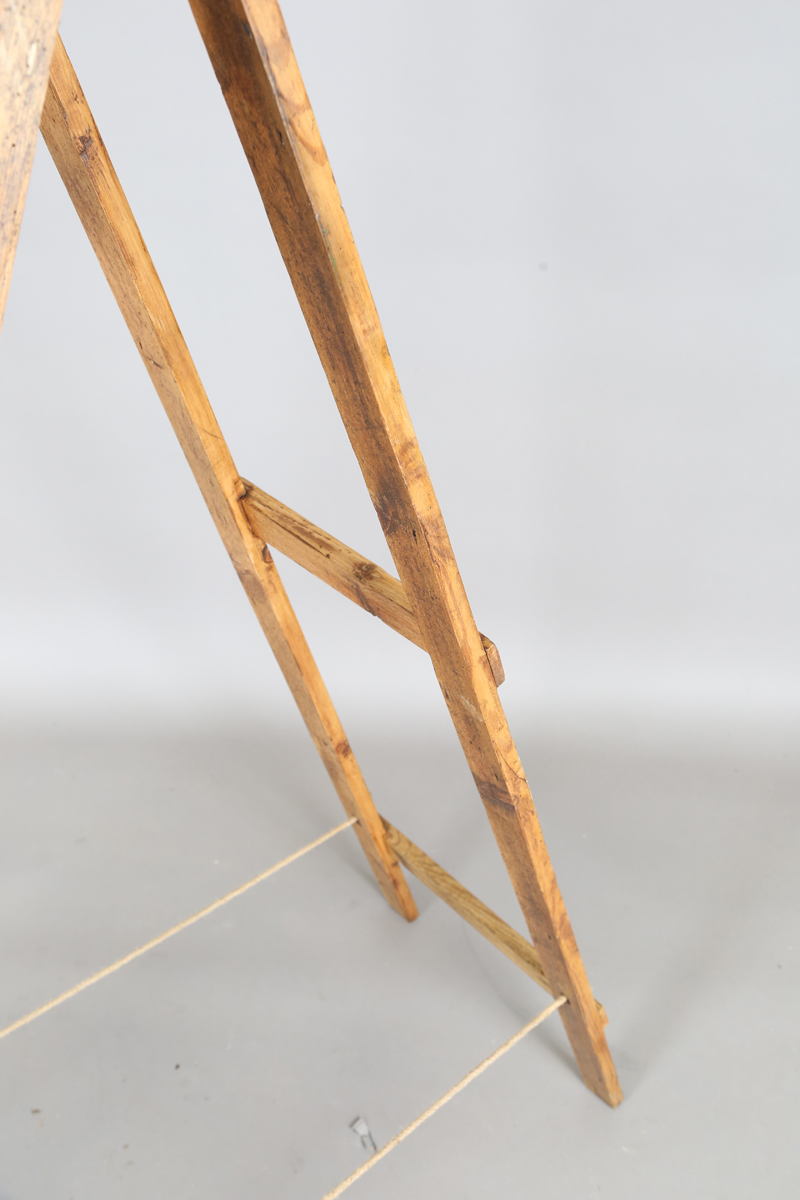 A mid-20th century stained pine eight-rung step ladder, height 167cm, width 35cm.Buyer’s Premium - Image 7 of 9