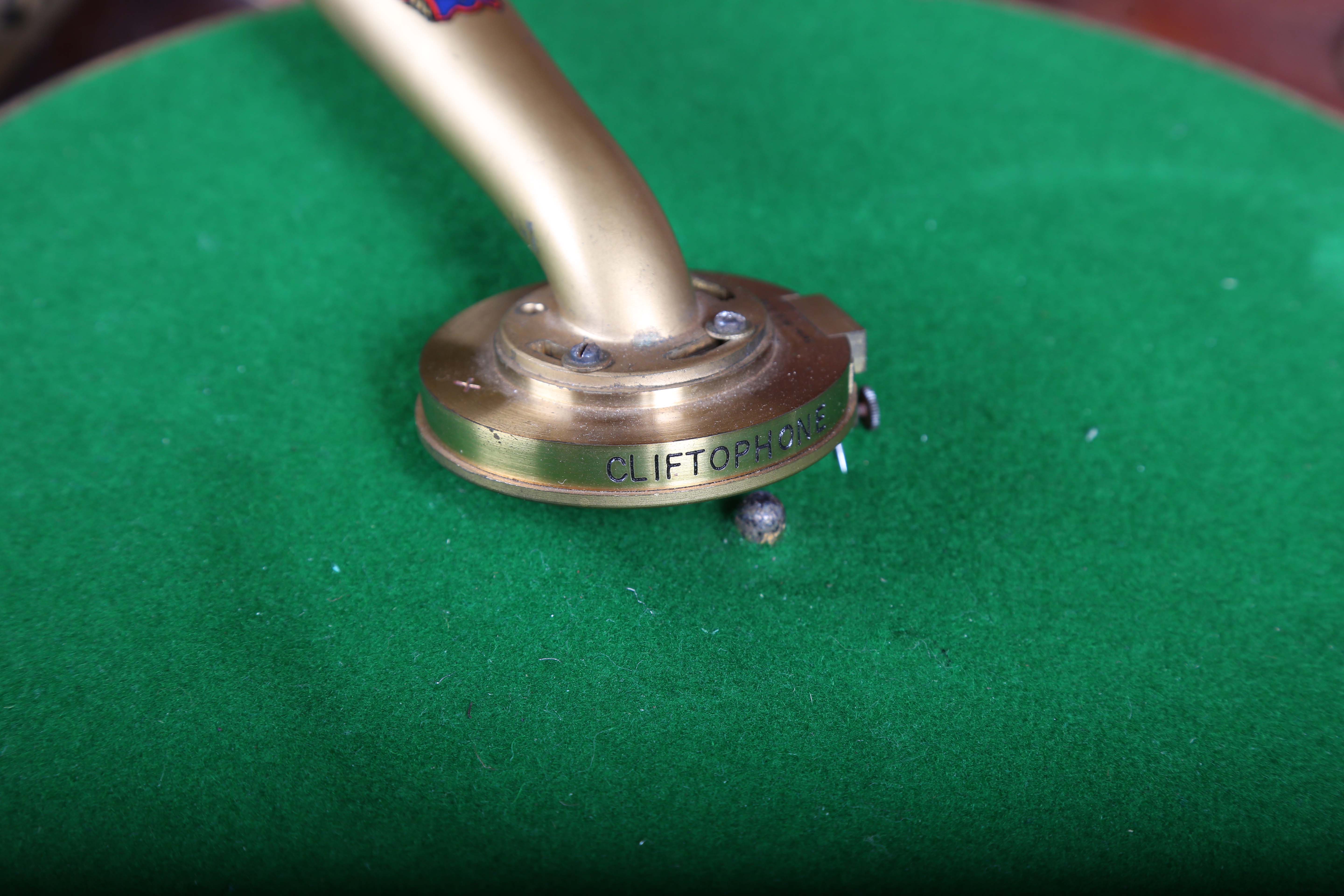 An early 20th century mahogany cased 'Cliftophone' gramophone with gilt finished fittings, width - Image 13 of 15