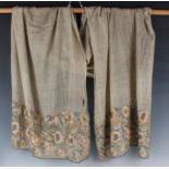 A mixed group of textiles, including a 17th century ecclesiastical stole, other silk embroidered