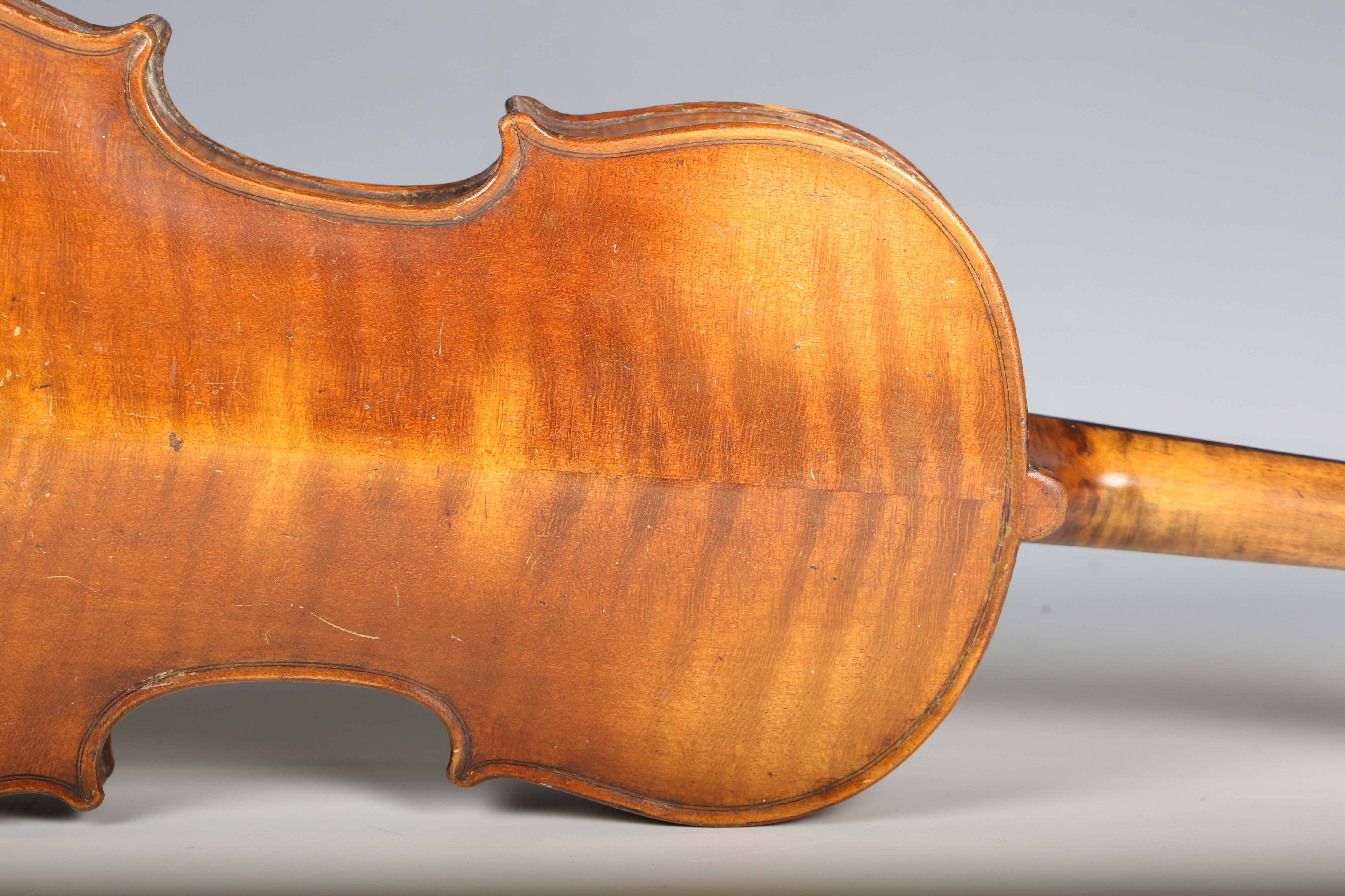 A violin with two-piece back, bearing interior label indistinctly inscribed 'G.A. How 1914', - Image 32 of 53