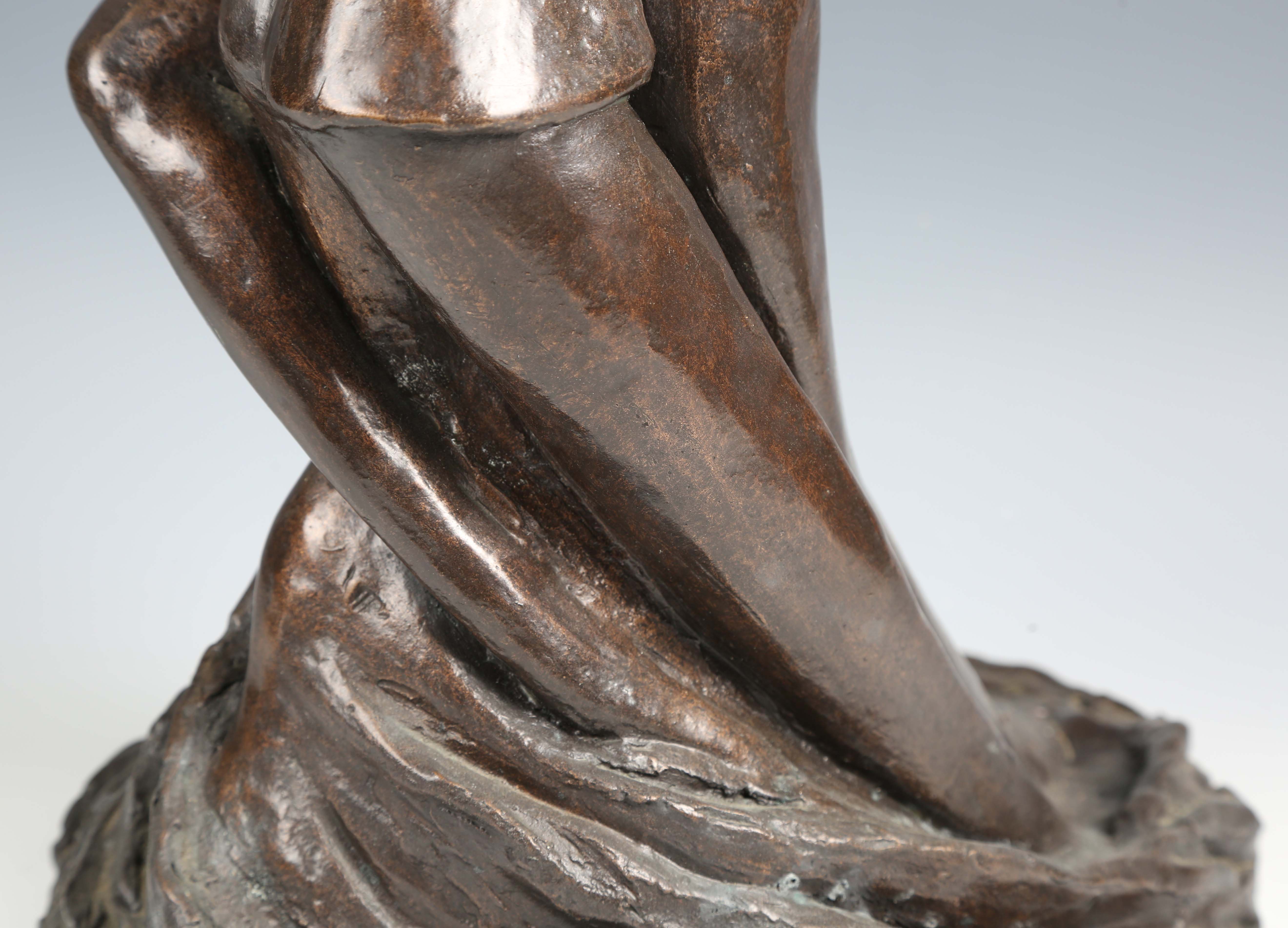 A 20th century brown patinated cast bronze figural group of a dancing couple, indistinctly signed, - Image 15 of 18