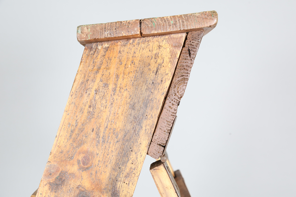 A mid-20th century stained pine eight-rung step ladder, height 167cm, width 35cm.Buyer’s Premium - Image 5 of 9