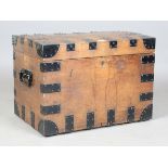 An early 20th century oak silver chest by Goldsmiths & Silversmiths Co Ltd, height 48cm, width 66cm,