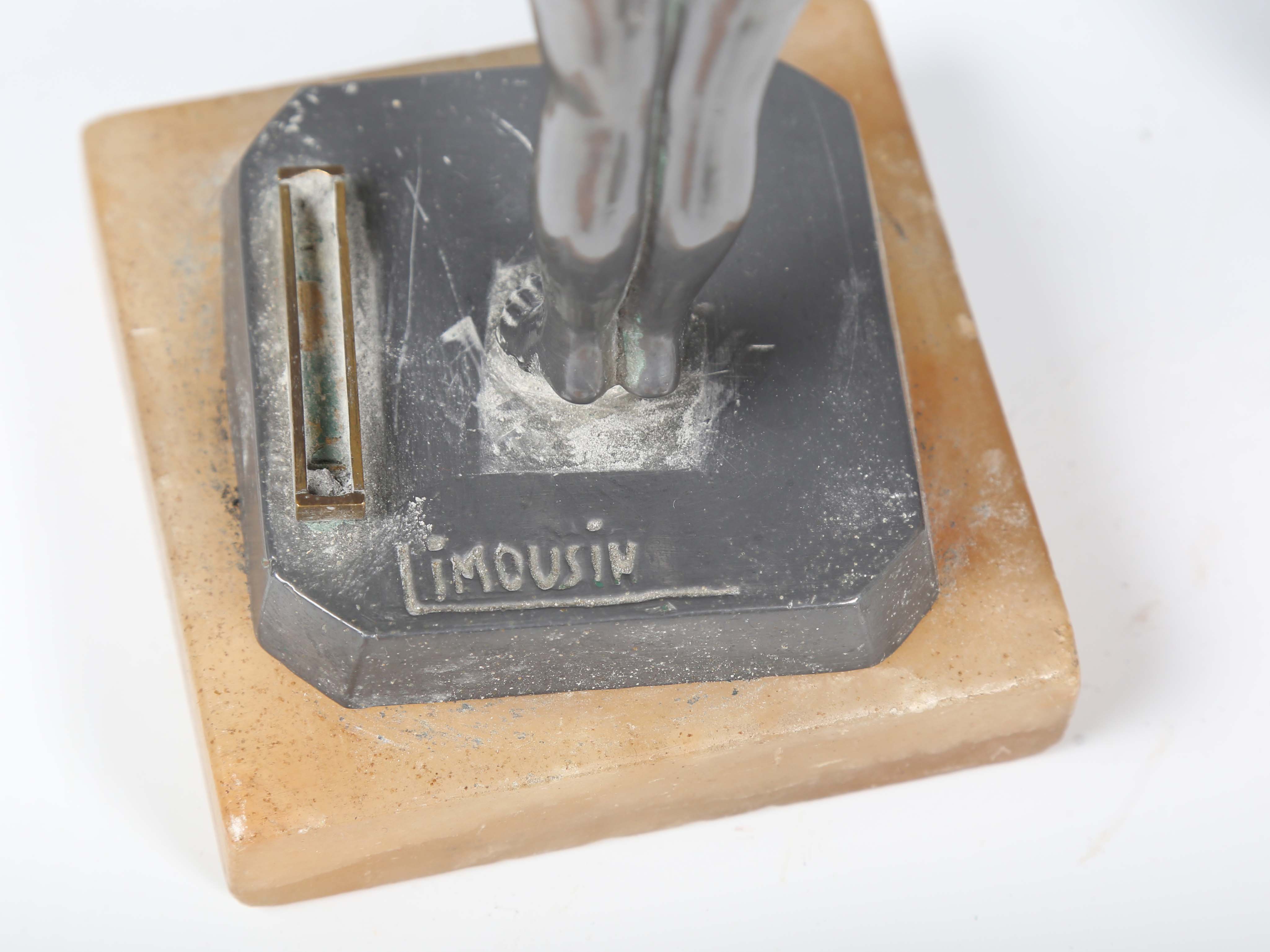 A group of Art Deco collectors' items, including a figural table lighter, signed 'Limousin', - Image 3 of 6