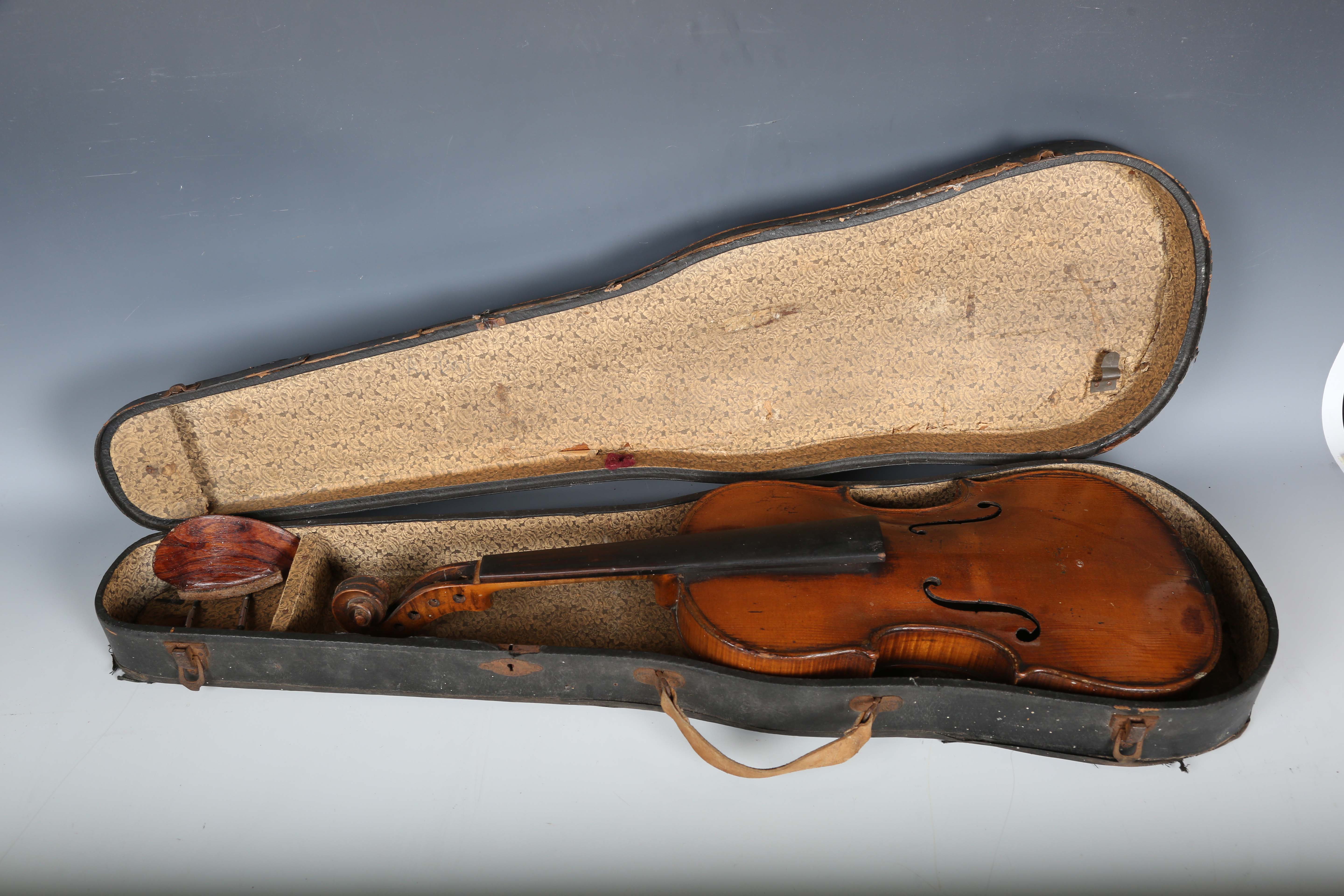 A violin with two-piece back, bearing interior label indistinctly inscribed 'G.A. How 1914', - Image 3 of 53