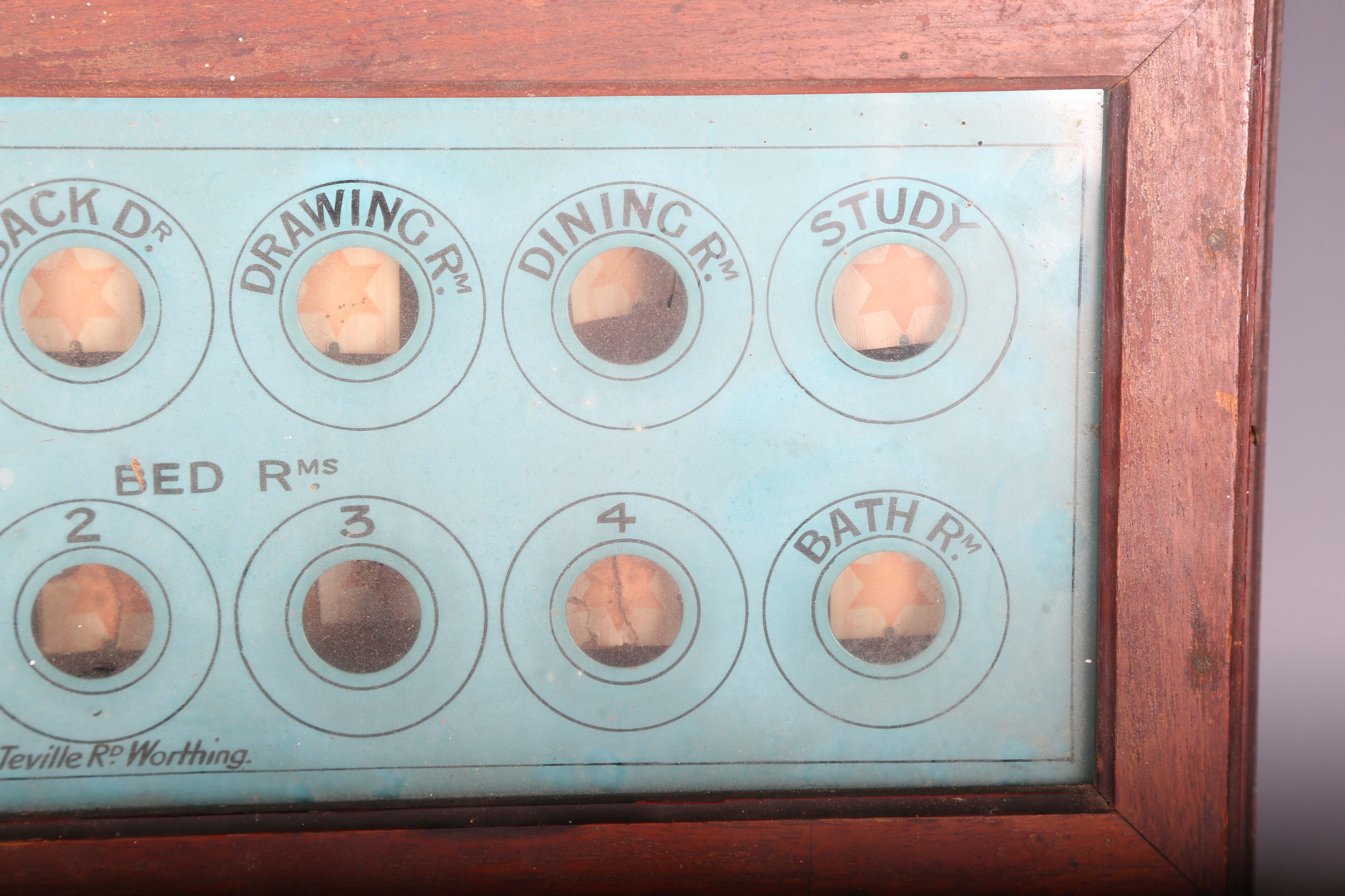 An early/mid-20th century walnut cased servants' room indicator by P. Dalmon & Sons, Worthing, width - Image 3 of 4