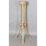 A 19th century Neoclassical Revival giltwood and gesso jardinière stand, raised on three downswept