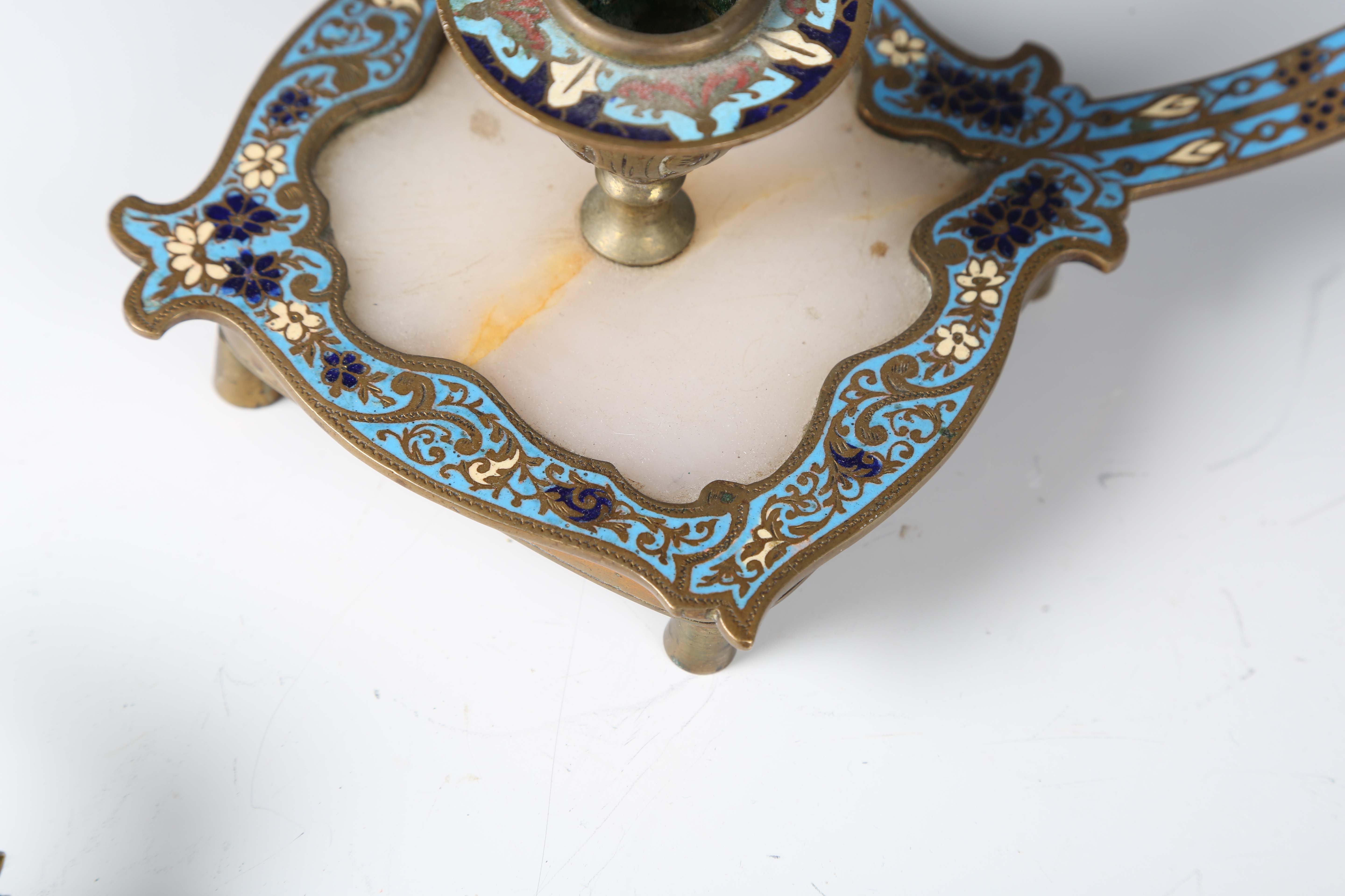A mixed group of collectors' items, including a 19th century French champlevé enamel and onyx - Image 20 of 25