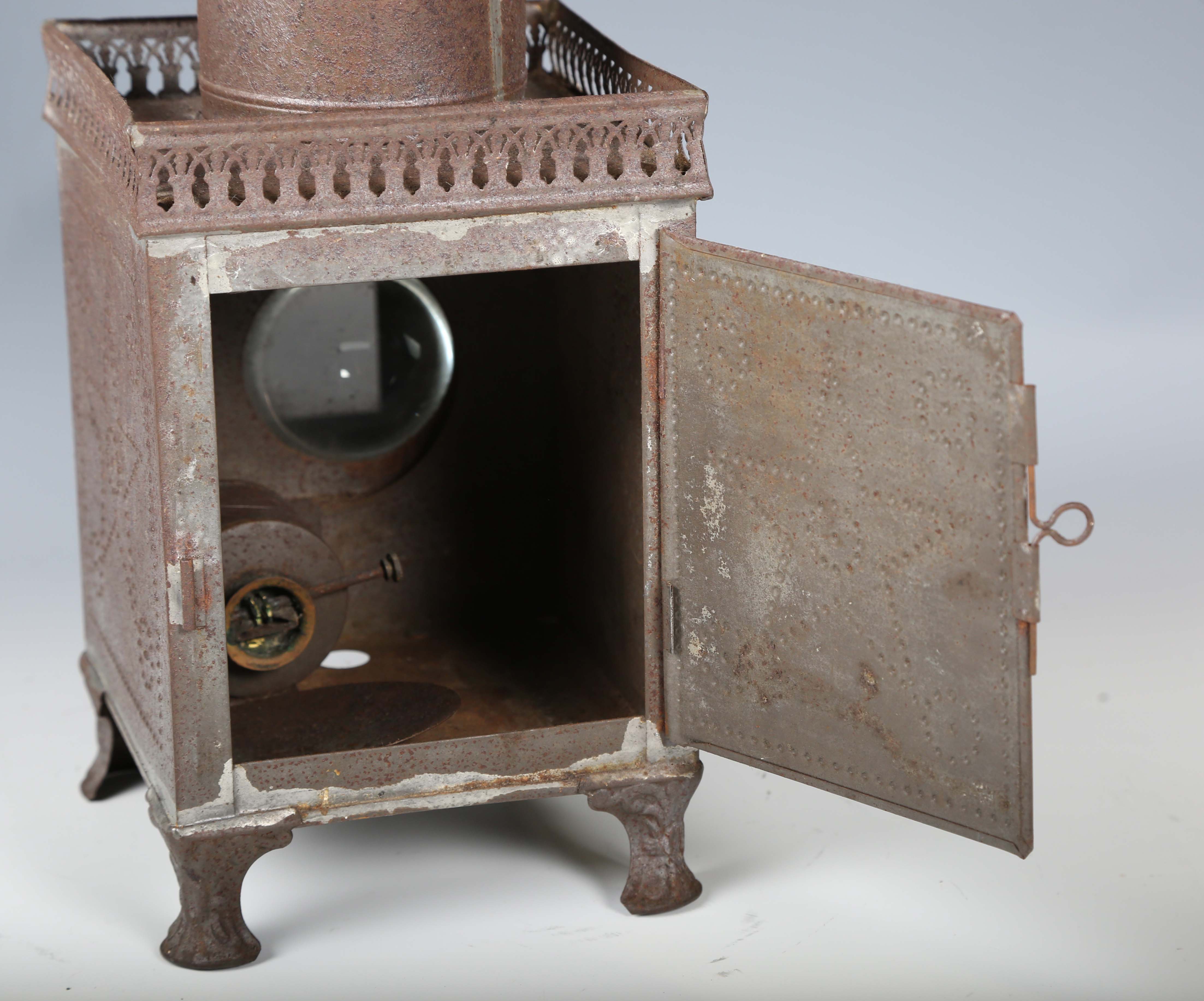 A 19th century French tin magic lantern, probably by Lapierre, height 35cm.Buyer’s Premium 29.4% ( - Image 6 of 19