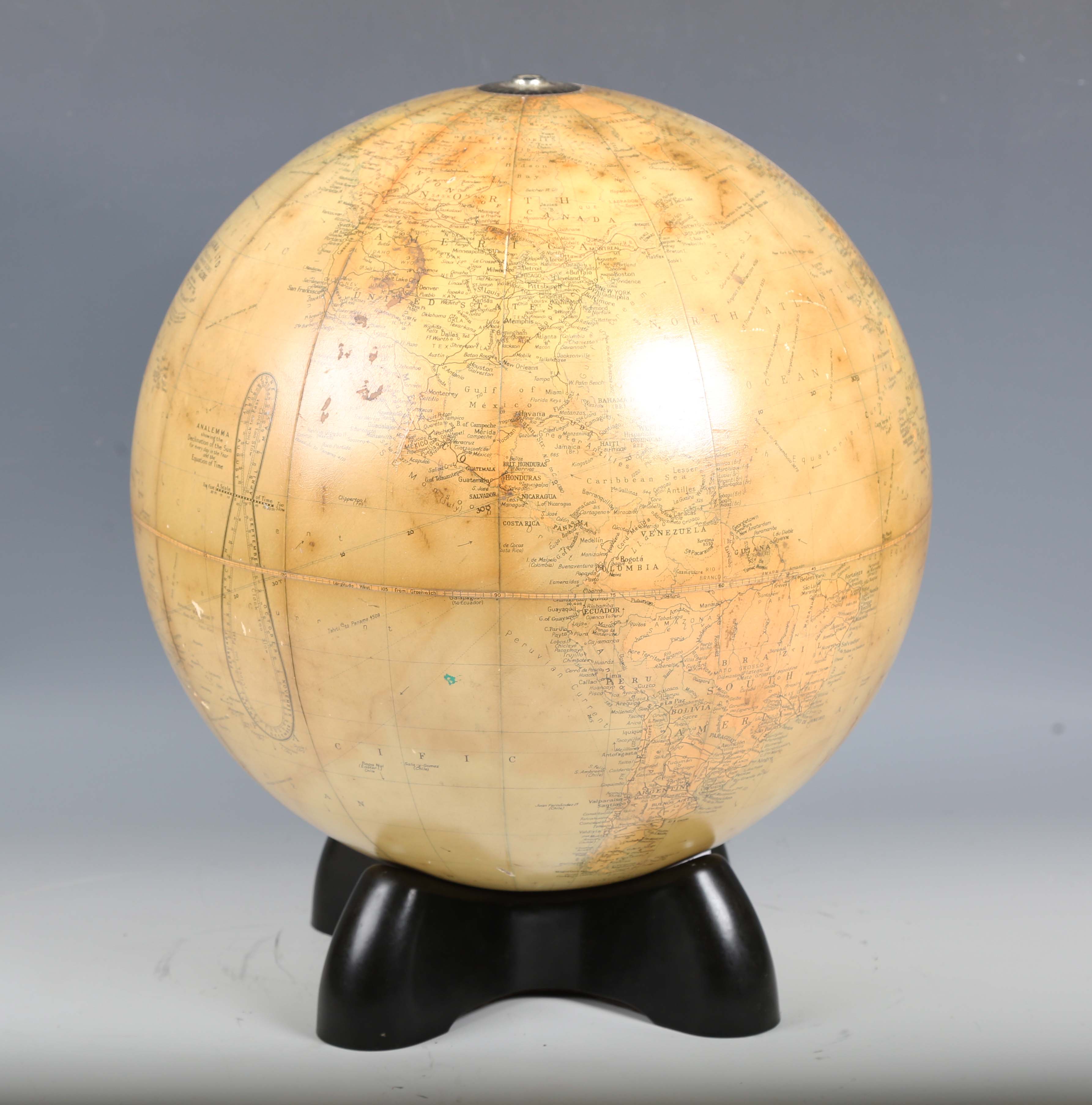A mid-20th century Georama Ltd library globe, detailed 'Specialists in Illuminated Globes', diameter