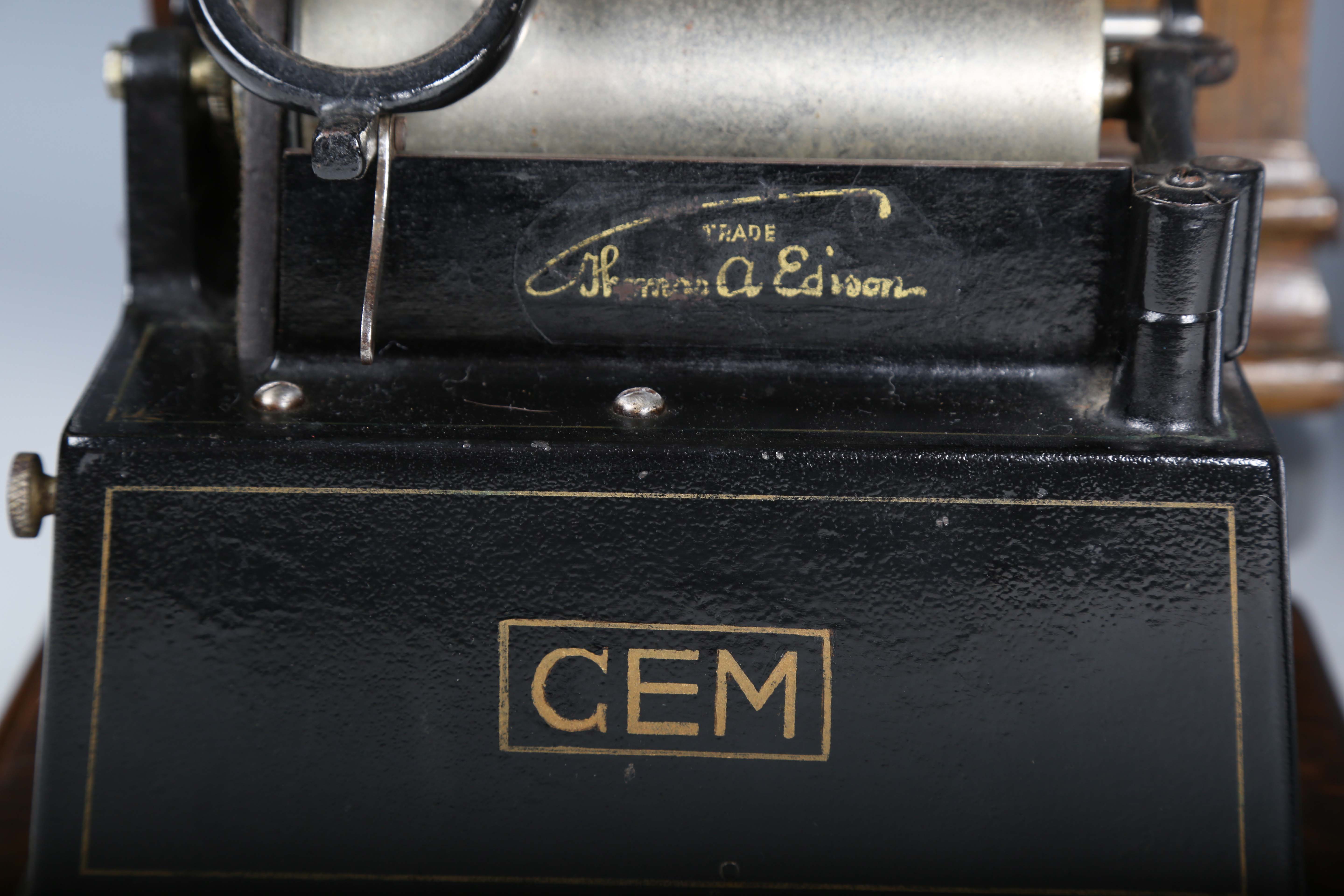 An Edison Gem phonograph, within an oak case with aluminium horn, and a small collection of - Image 17 of 18