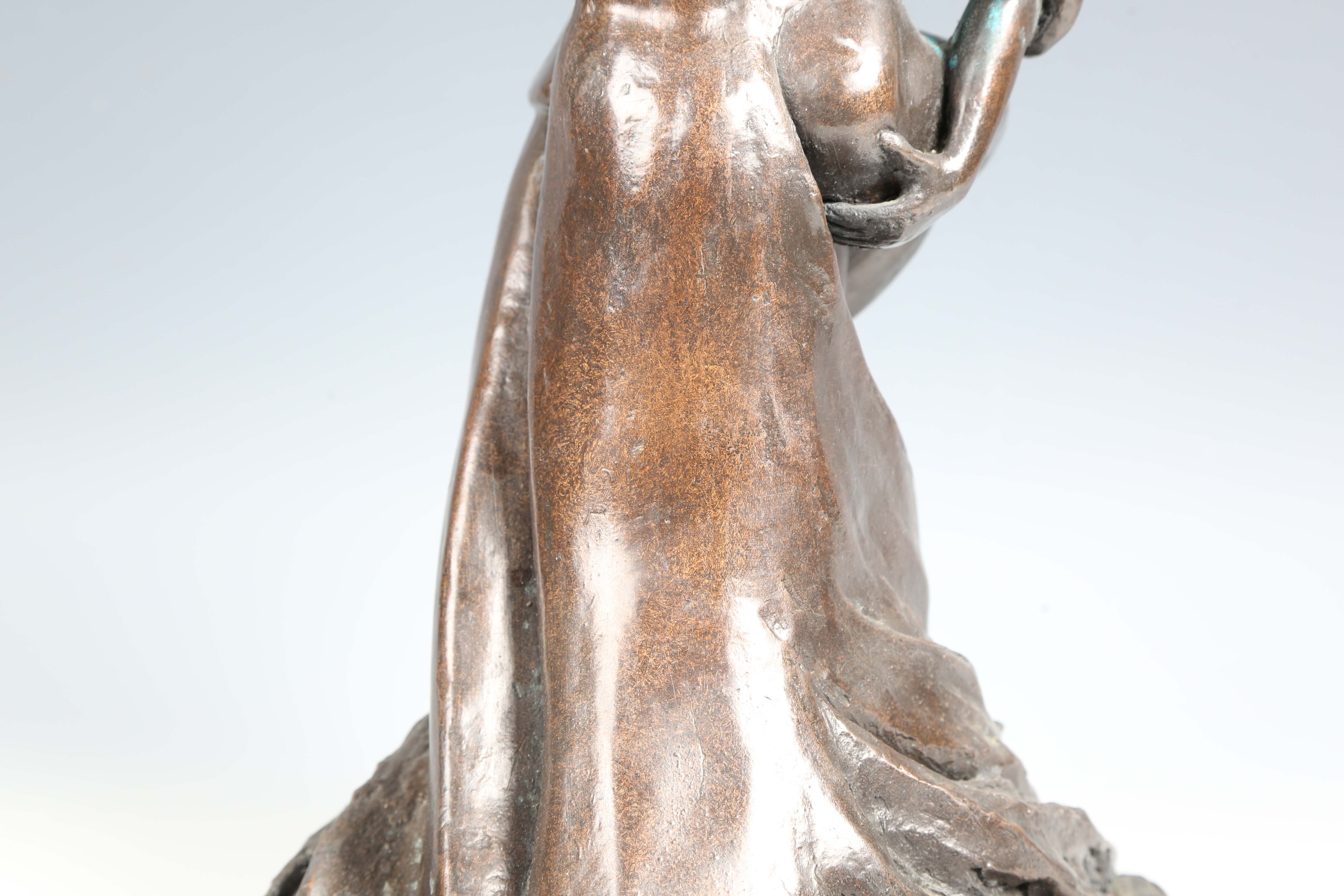 A 20th century brown patinated cast bronze figural group of a dancing couple, indistinctly signed, - Image 9 of 18