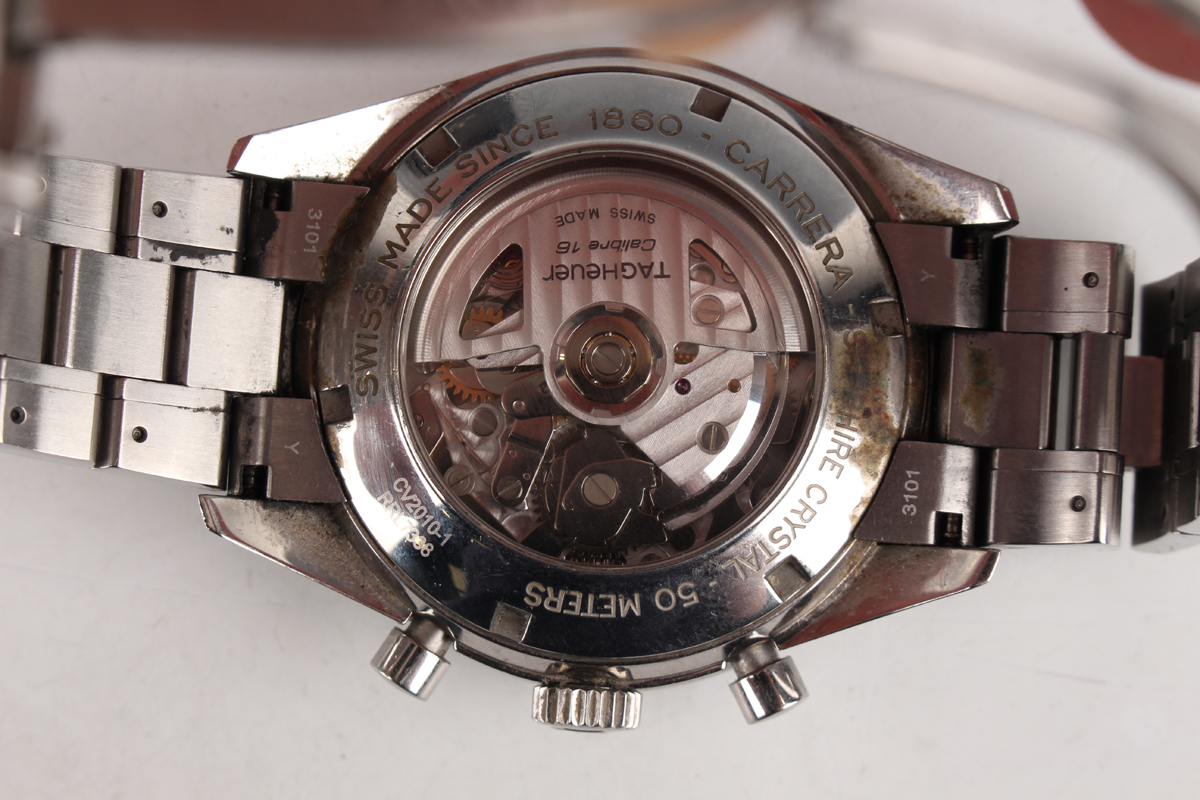 A Tag Heuer Carrera Automatic stainless steel gentleman's chronograph bracelet wristwatch, Ref. - Image 5 of 6