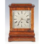 An early Victorian rosewood cased library timepiece with eight day single chain fusee movement,