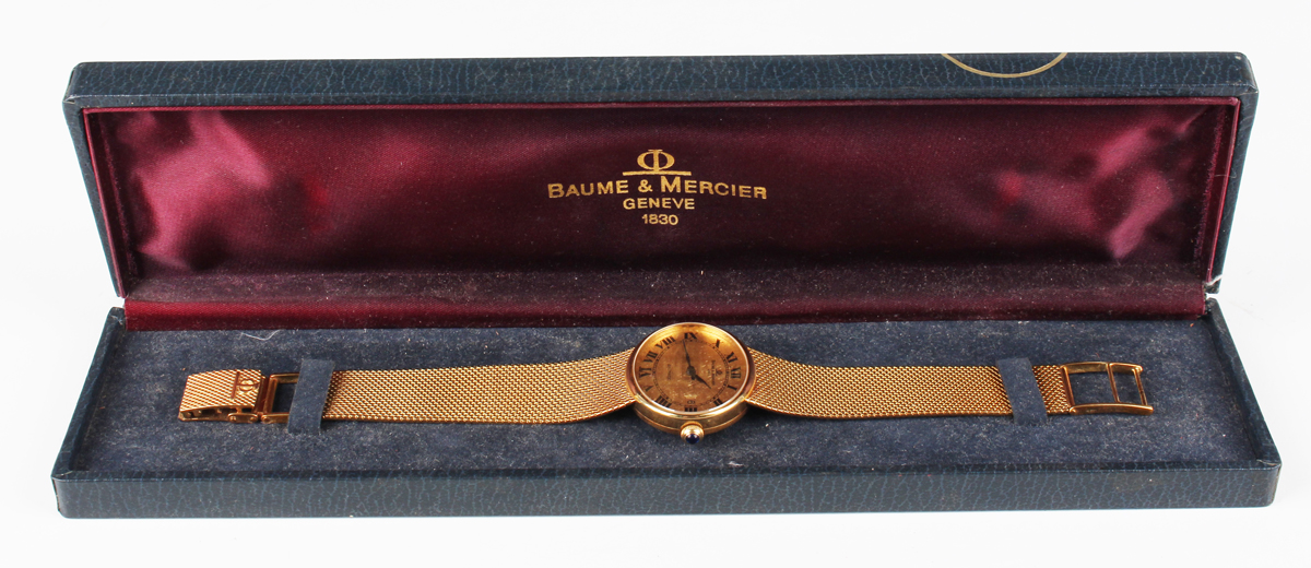 A Baume & Mercier Genève Baumatic 18ct gold oval cased gentleman's bracelet wristwatch, the signed - Image 2 of 5