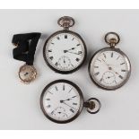 Two silver cased keyless wind open-faced gentlemen's pocket watches, Birmingham 1920 and import mark