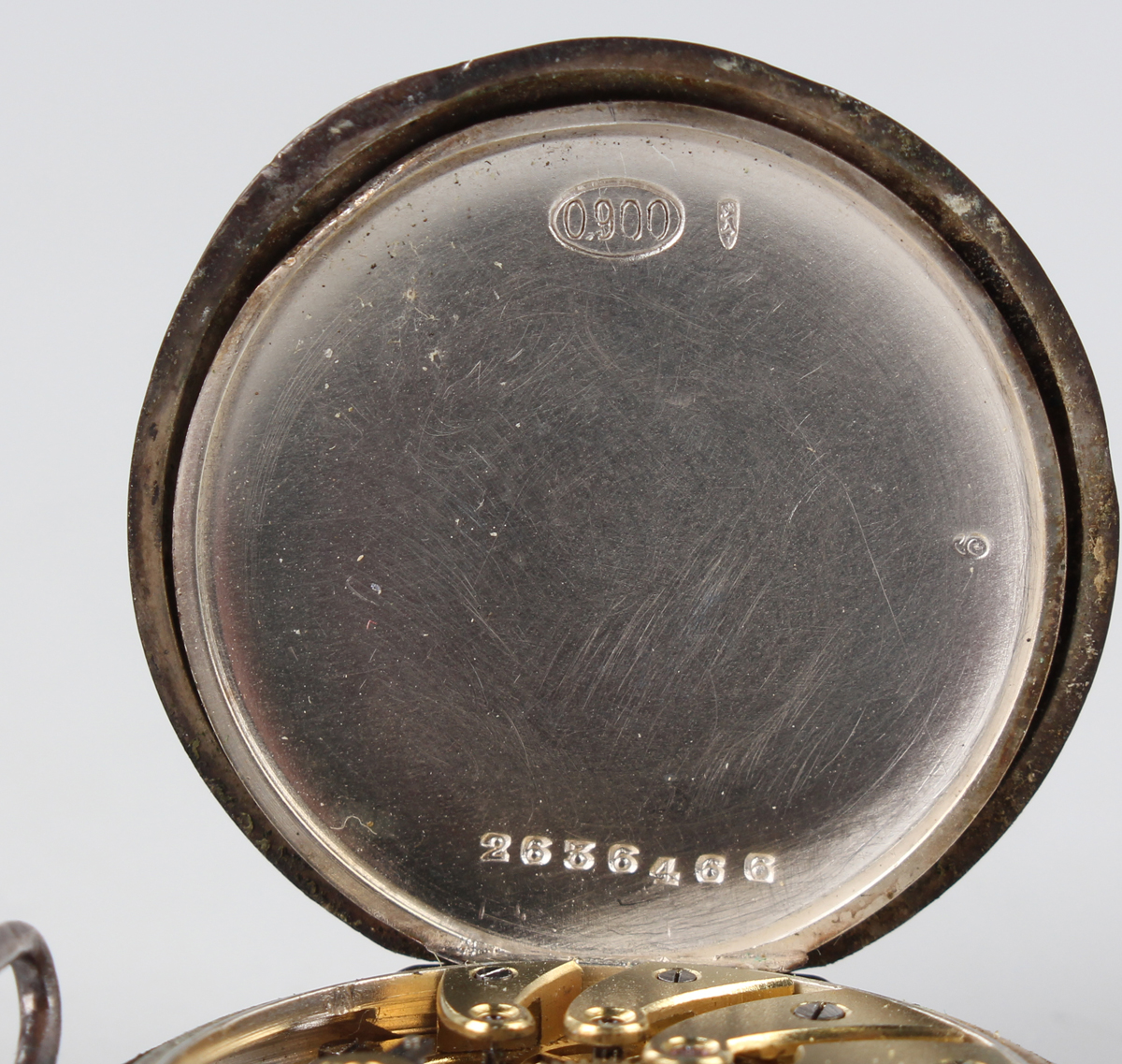A silver cased keywind open-faced gentleman's pocket watch, the gilt fusee movement with lever - Image 5 of 18