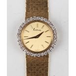 A Kutchinsky 18ct gold and diamond set lady's dress wristwatch with Chopard jewelled movement, the