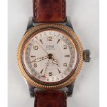 An Oris Automatic steel and gilt metal cased gentleman's calendar wristwatch, Ref. 7463C, with