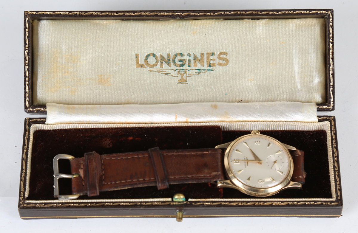 A Longines 9ct gold circular cased gentleman's wristwatch, circa 1966, the signed jewelled 30L - Image 2 of 6