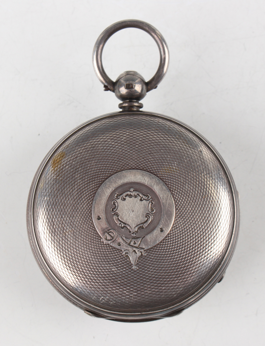 A silver cased keywind open-faced gentleman's pocket watch, the fusee movement with lever - Image 6 of 10
